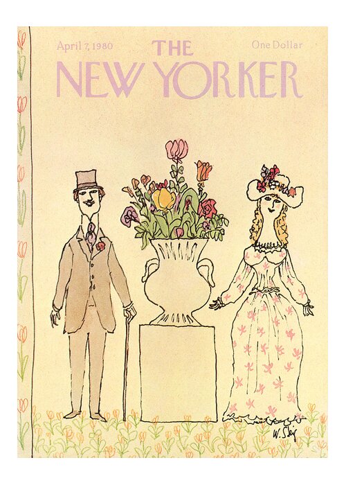 People Greeting Card featuring the painting New Yorker April 7, 1980 by William Steig