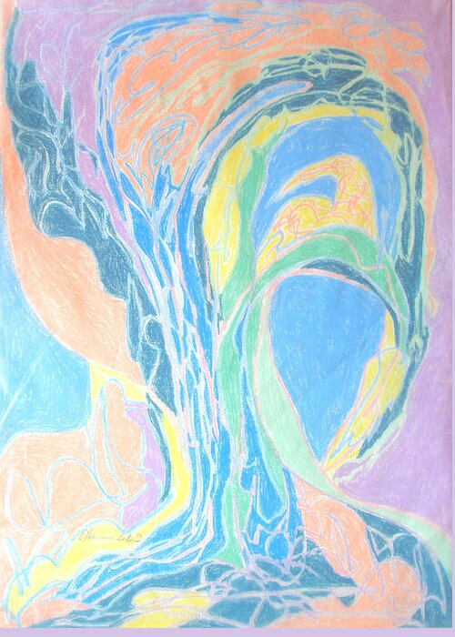 Tree Greeting Card featuring the painting Elegy to a Tree by Esther Newman-Cohen
