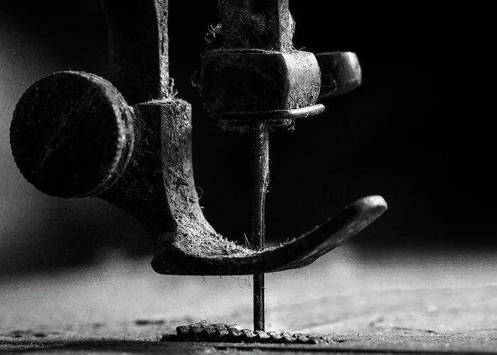 Needle Greeting Card featuring the photograph .....element Sewing Machine..... by Johanes Januar