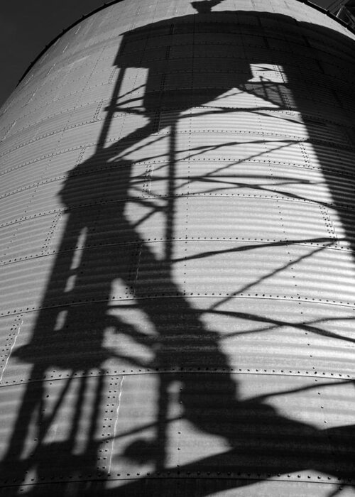 Silo Greeting Card featuring the photograph Elevator Shadow by Paul DeRocker