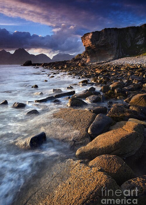 Coast Greeting Card featuring the photograph Elgol Sunset by David Lichtneker