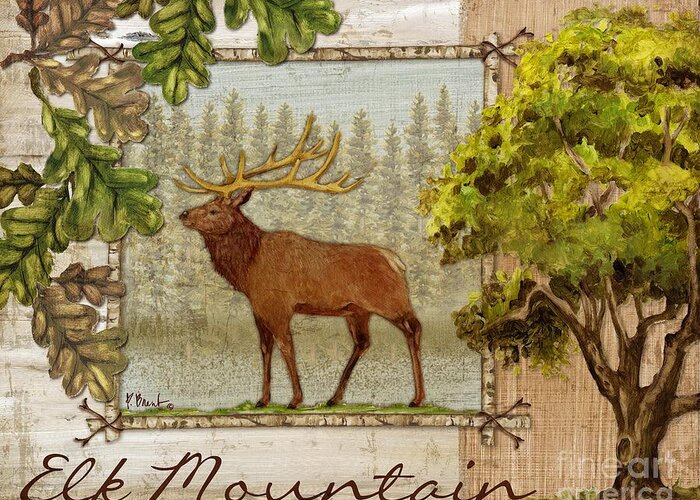 Lodge Greeting Card featuring the painting Elk Mountain by Paul Brent