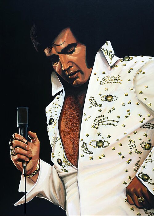 Elvis Greeting Card featuring the painting Elvis Presley Painting by Paul Meijering
