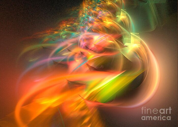 Abstract Greeting Card featuring the digital art Elysium by Sipo Liimatainen