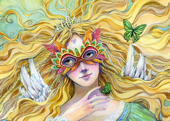 Princess Greeting Card featuring the painting Emerald Princess by Sara Burrier