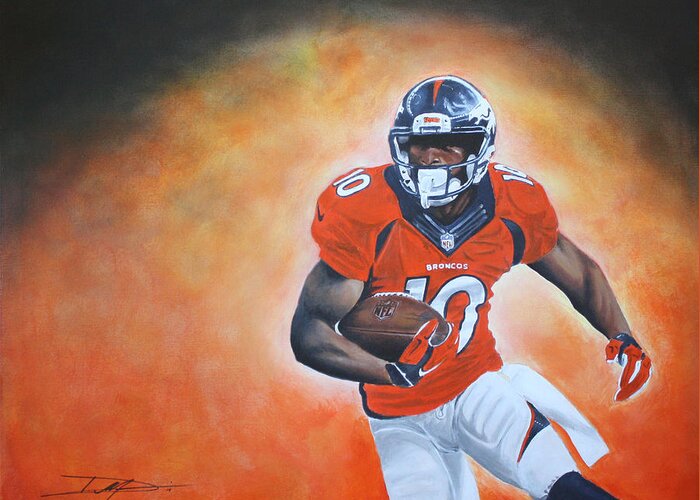 Nfl Greeting Card featuring the drawing Emmanuel Sanders by Don Medina