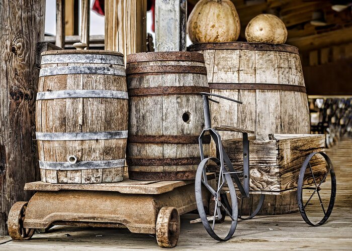 Barrel Greeting Card featuring the photograph Emptied Barrels by Heather Applegate