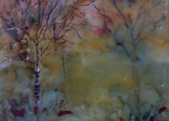 Encaustic Greeting Card featuring the painting Encaustic #1 by Terry Honstead