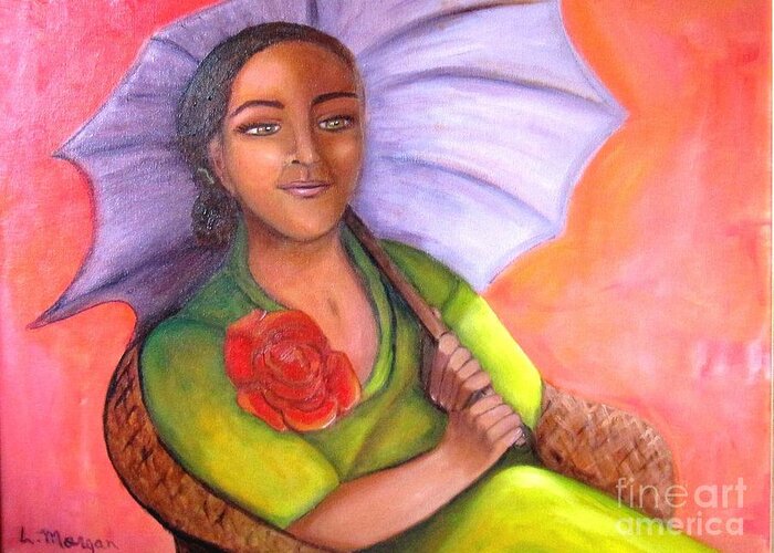 Rose Greeting Card featuring the painting Enchanted Rose by Laurie Morgan