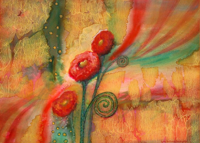 Abstract Greeting Card featuring the painting Enchantment by Lynda Hoffman-Snodgrass