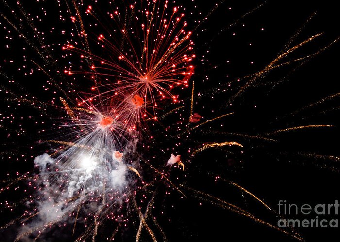 Fireworks Greeting Card featuring the photograph End with a BANG by Cheryl Baxter