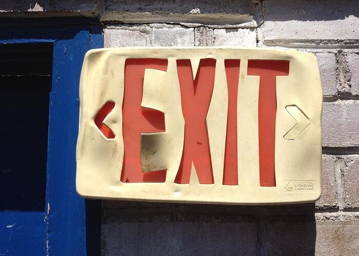 Exit Sign Greeting Card featuring the photograph Enter Here by Scott Collin