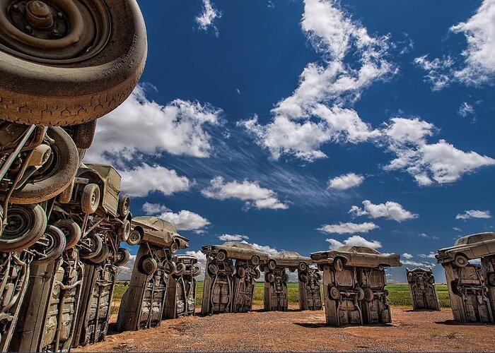Carhenge Greeting Card featuring the photograph Enter the Ring by Steve Sullivan