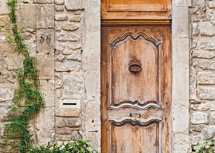 Doors Greeting Card featuring the photograph Entrance doors in Avignon France by Marek Poplawski