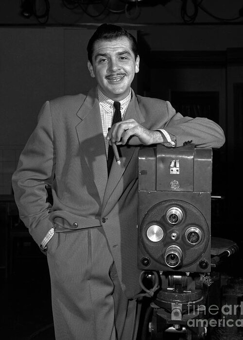 Television Greeting Card featuring the photograph Ernie Kovacs 1957 by Martin Konopacki Restoration
