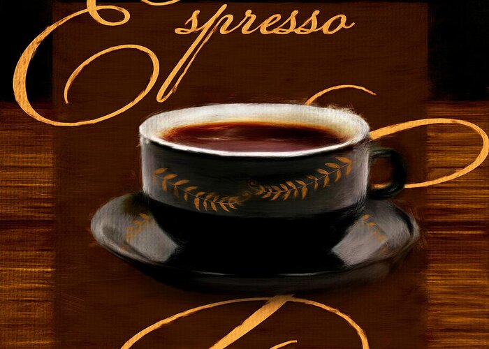 Coffee Greeting Card featuring the digital art Espresso Passion by Lourry Legarde