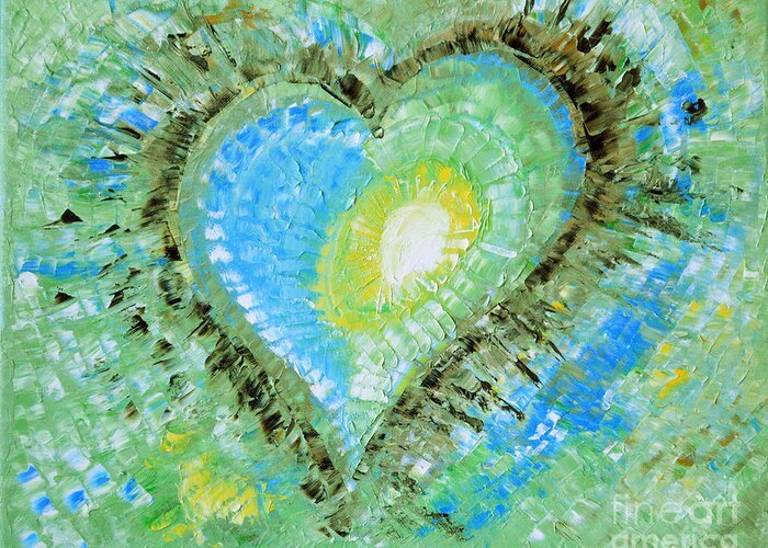 Abstract Greeting Card featuring the painting Eternal Love by Belinda Capol