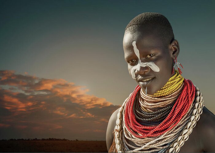 People Greeting Card featuring the photograph Ethiopia, Omo Valley, Karo Woman by Buena Vista Images