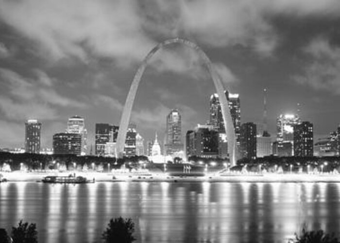 Photography Greeting Card featuring the photograph Evening St Louis Mo by Panoramic Images