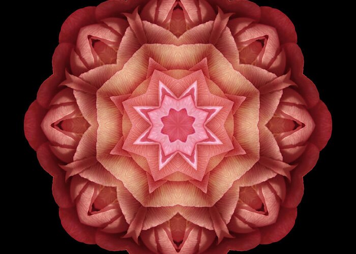 Flower Mandala Greeting Card featuring the photograph Ever Expanding Heart by Karen Casey-Smith