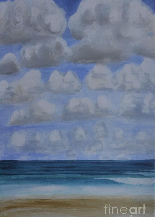 Horizon Greeting Card featuring the painting Everyday is a New Horizon by Shelley Myers