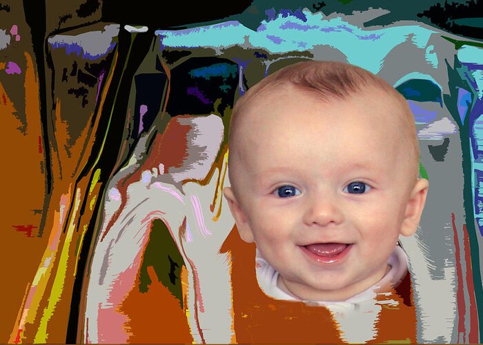 Baby Greeting Card featuring the digital art Everything Is So Abstract by John Lautermilch