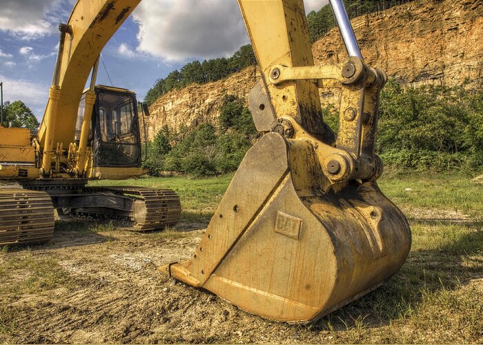 Excavator Greeting Card featuring the photograph Excavator at Big Rock Quarry - Emerald Park - Arkansas by Jason Politte