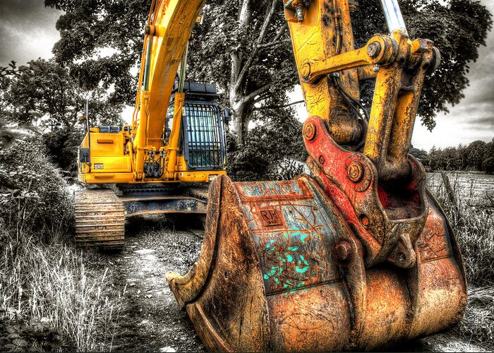 Excavator Greeting Card featuring the photograph Excavator by Mal Bray