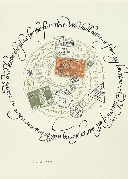 Calligraphy Greeting Card featuring the mixed media Exploration by Sally Penley