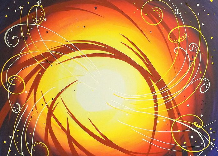 Abstract Greeting Card featuring the painting Eye of the Hurricane by Darren Robinson
