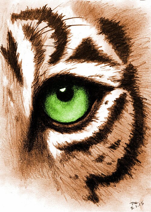 Eye Of The Tiger Greeting Card featuring the digital art Eye of the Tiger by Michelle Eshleman