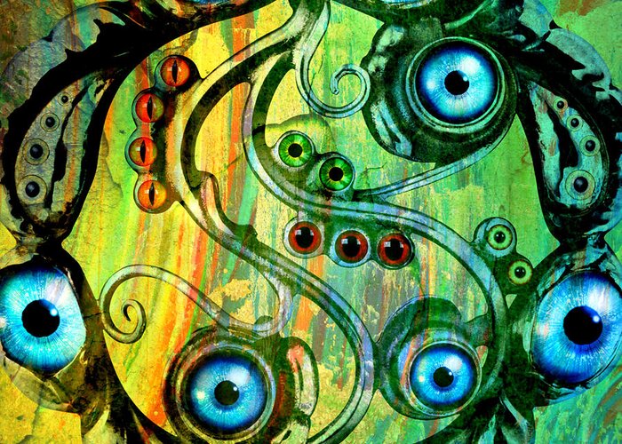 Eyes Greeting Card featuring the mixed media Eye Understand by Ally White