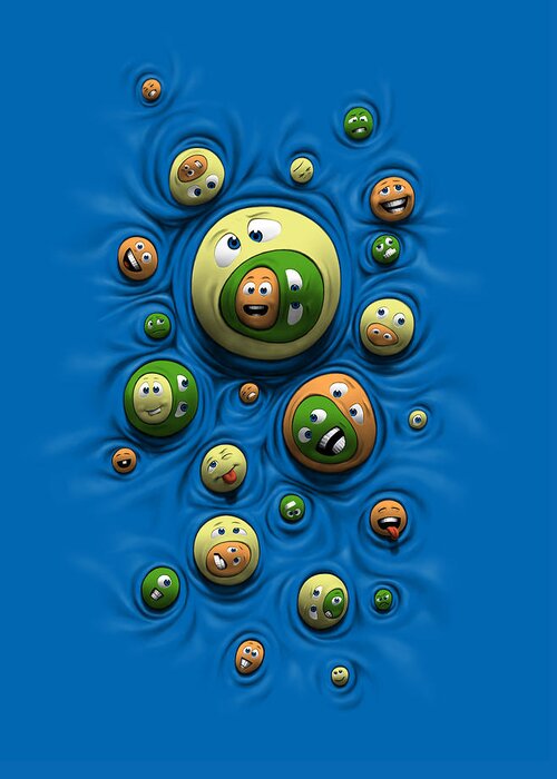 Smile Greeting Card featuring the digital art Emoticontagious by Ben Hartnett