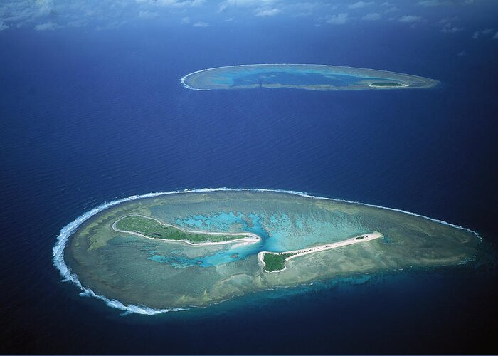 00250621 Greeting Card featuring the photograph Fairfax Reef And Lady Musgrave Island by D Parer and E Parer Cook