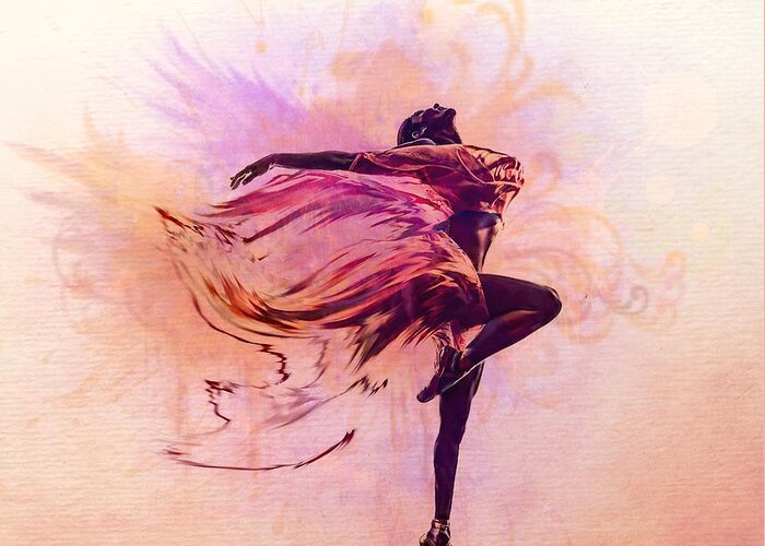 Dancer Greeting Card featuring the digital art FAiry Dance by Lilia S