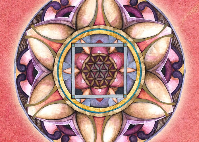 Mandala Art Greeting Card featuring the painting Faith Mandala by Jo Thomas Blaine