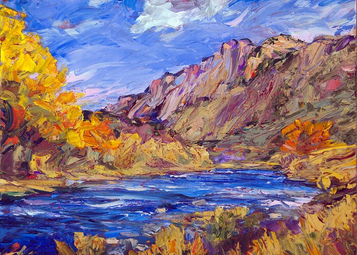 Rio Grande Greeting Card featuring the painting Fall Along the Rio Grande by Steven Boone