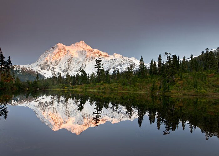 Mount Shuksan Greeting Card featuring the photograph Fall at Mount Shuksan by Michael Russell