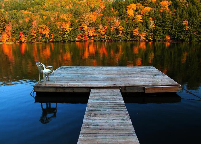 Dock Greeting Card featuring the photograph Fall Dock in VT by Andrea Galiffi