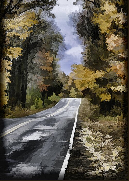 Autumn Country Road Greeting Card featuring the photograph Fall Painted Country Road by Thomas Young