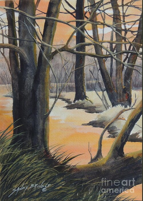 Watercolor Greeting Card featuring the painting Fall Reflections...SOLD by Sandy Brindle