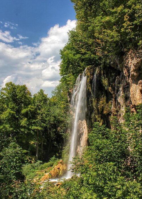 Waterfall Greeting Card featuring the photograph Falling Springs Falls by Chris Berrier