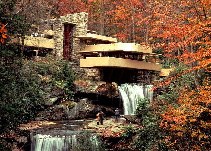 Allegheny Mountains Greeting Card featuring the photograph Fallingwater House At Bear Run by Theodore Clutter