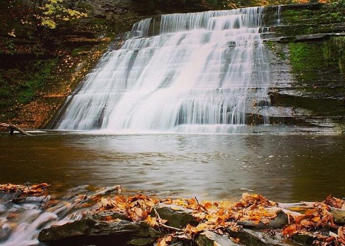 Water Greeting Card featuring the photograph Falls @ Stony Brook by Justin Connor