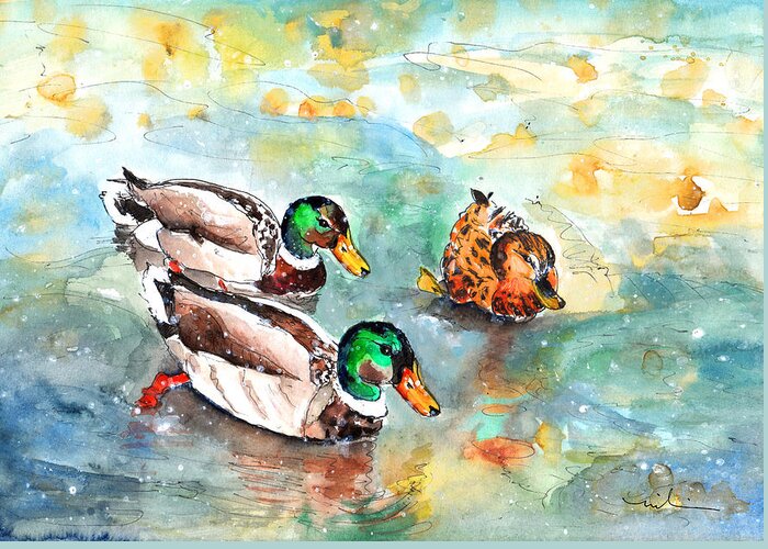 Travel Greeting Card featuring the painting Family Life On Lake Constance by Miki De Goodaboom
