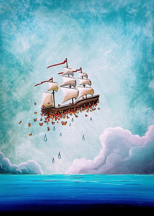 Ship Greeting Card featuring the painting Fantastic Voyage by Cindy Thornton