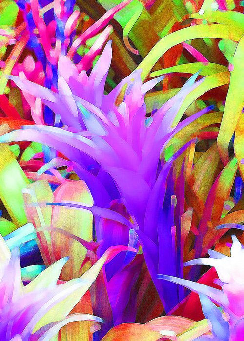 Bromeliad Greeting Card featuring the photograph Fantasy Bromeliad Abstract by Margaret Saheed