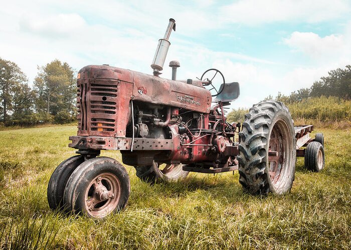 Tractors Greeting Card featuring the photograph Farmall Tractor Dream - farm machinary - Industrial decor by Gary Heller