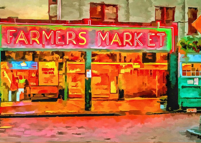 Farmers Market Greeting Card featuring the photograph Farmers Market by CarolLMiller Photography