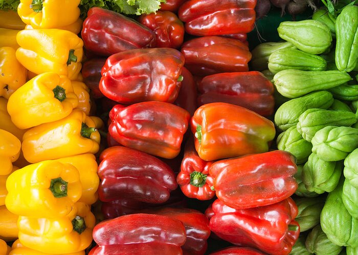 Peppers Greeting Card featuring the photograph Farmer's Market no. 1 by Niels Nielsen